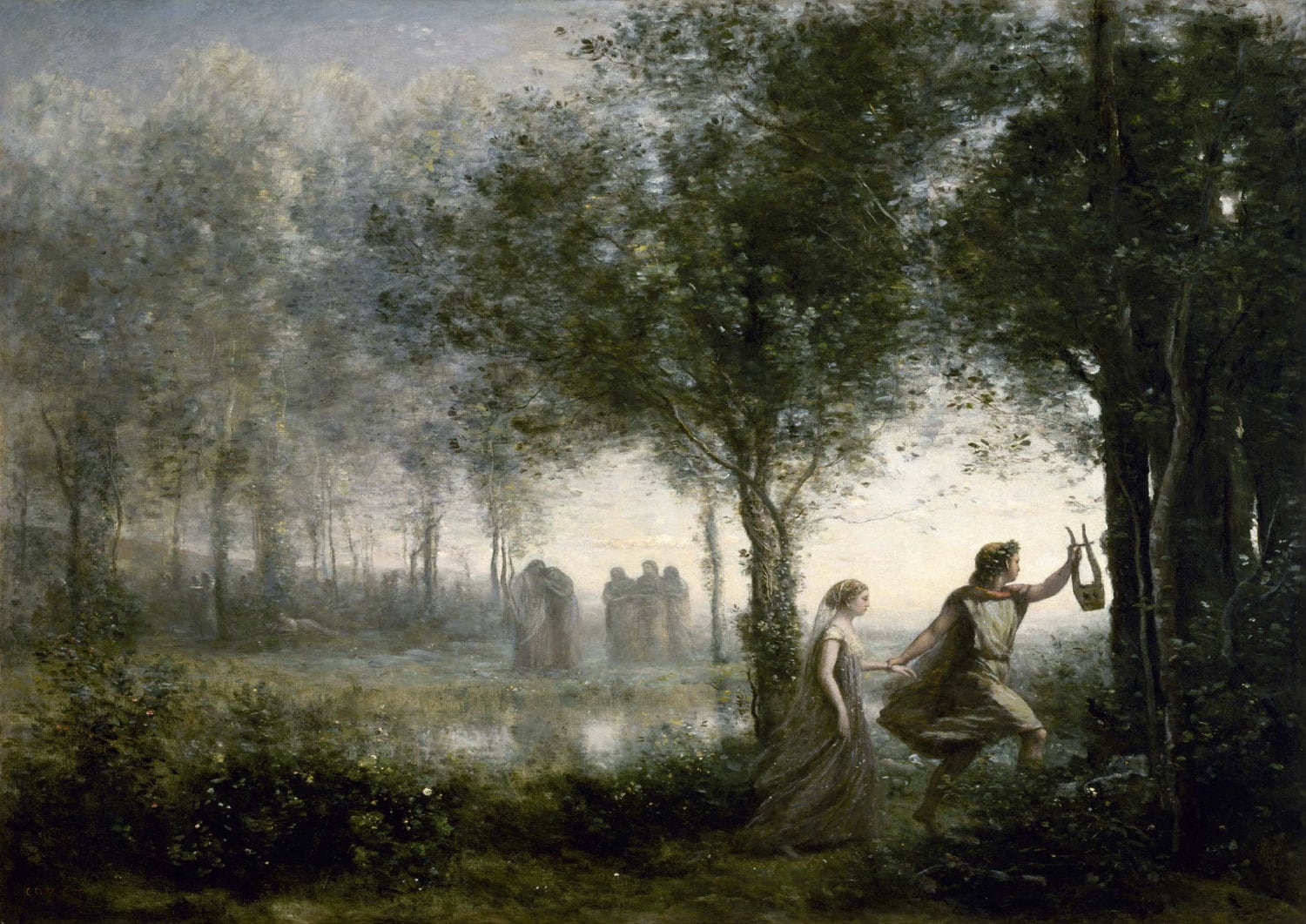 Jean-baptiste-camille Corot: Orpheus Leading Eurydice From the