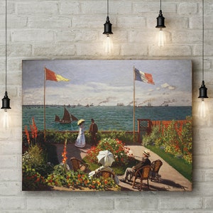 Premium Canvas Art Print of Claude Monet: Garden at Sainte Adresse