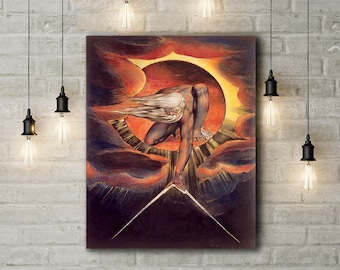 Premium Leinwand Kunstdruck von William Blake: Die Alten der Tage