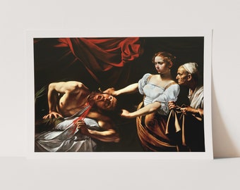 Premium Giclée Stampa di Caravaggio: Judith Decapitazione Oloferne. Stampa di qualità museale della pittura famosa.