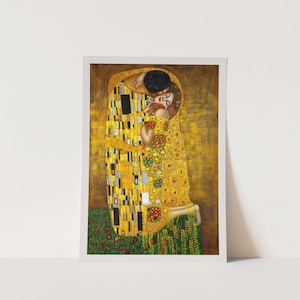 Impressão Giclée Premium de Gustav Klimt: O Beijo. Impressão com qualidade de museu de pinturas famosas.