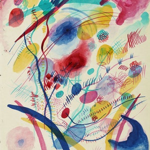 Wassily Kandinsky: Composition in Red, Blue, Green and Yellow. Abstract Fine Art Print/Poster. Home Decor/Modern Wall Art.