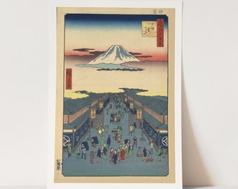 Premium Giclée Print of Utagawa Ando Hiroshige: Suruga-cho. Famous Japanese Print.