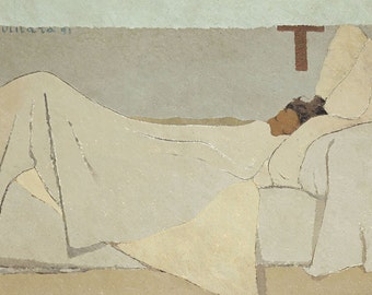 Edouard Vuillard : Au lit. Fine Art Print/Poster. (002204)