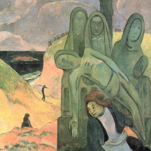Paul Gauguin: O Cristo Verde. Impressão/pôster de belas artes (001537)