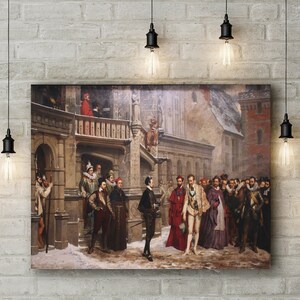 Leinwand Kunstdruck von Pierre Charles Comte: Das Treffen von Henri III. und dem Herzog von Guise.