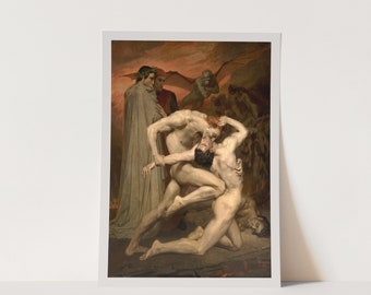 Premium Giclée Print of William-Adolphe Bouguereau: Dante and Virgil in Hell. Museum Quality Print of Famous Painting.