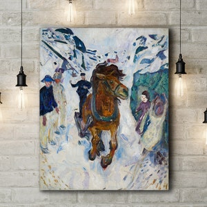 Premium Canvas Art Print of Edvard Munch: Galloping Horse