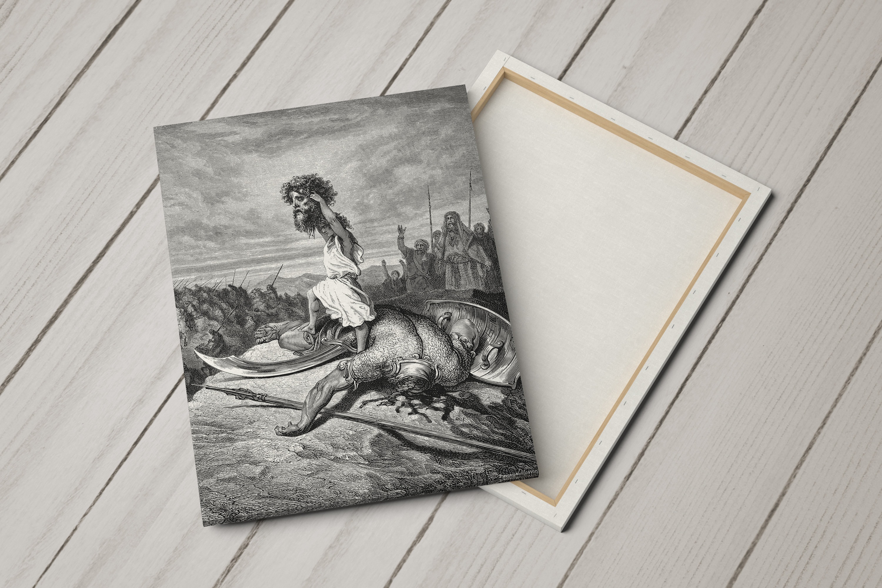 Canvas Art Print of David Slays Goliath From Gustave Dore Etsy