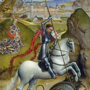 Rogier van der Weyden: Saint George and the Dragon. Fine Art Print/Poster. (004170)