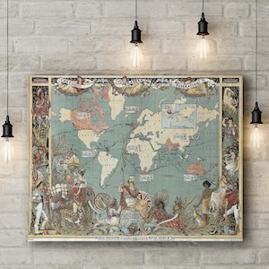 Vintage Map Canvas Art of British Empire Map. Maps/Travel Canvas Art
