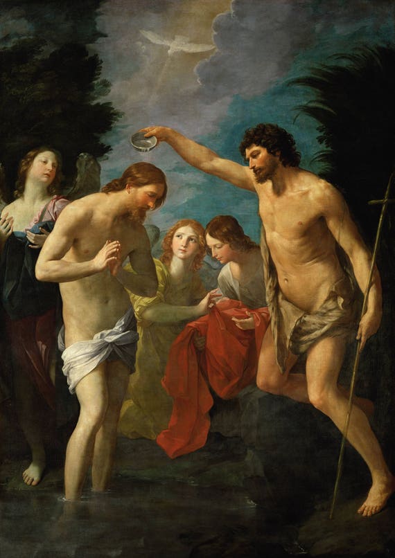 Religious Art Guido Reni Fine Art Print Baptism of Christ