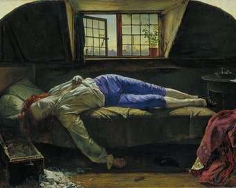 Henry Wallis: The Death of Chatterton. Fine Art Print/Poster (001538)