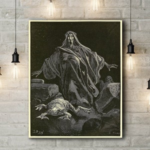 Canvas Art Print of Gustave Dore: The Shriek of Timidity. Large Size (30 x 20 Inches)