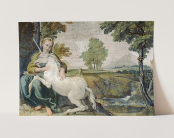 Premium Giclée Print of Domenichino: A Virgin with a Unicorn. Museum Quality Painting.