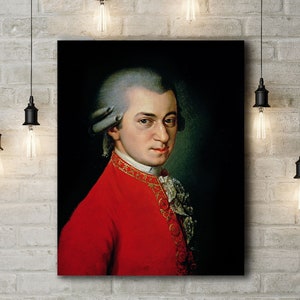 Canvas Art Print of Barbara Krafft: Portrait of Wolfgang Amadeus Mozart. Large Size (30 x 20 Inches)