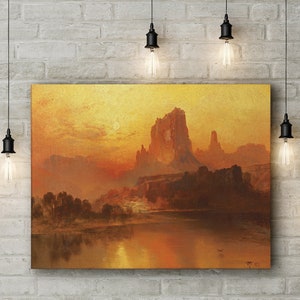Premium Canvas Art Print of Thomas Moran: The Golden Hour