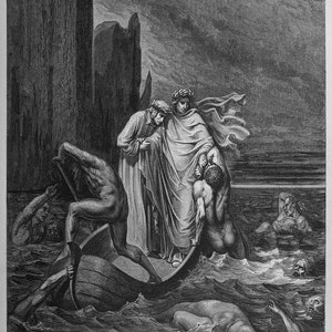 Gustave Dore: Away! (Illustration from Dante&#39;s Inferno) Fine Art Print/Poster. (003972)