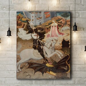 Premium Canvas Art Print of Bernat Martorell: Saint George Killing the Dragon