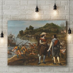 Premium Canvas Art Print of Eugenio Caxés: The Recapture of San Juan in Puerto Rico