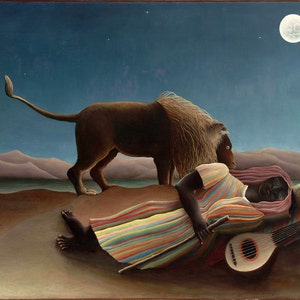 Henri Rousseau: Gitano Durmiente. Impresión/Cartel de Bellas Artes (00555)