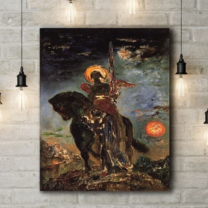 Premium Canvas Art Print of  Gustave Moreau: La Parque et l&#39;ange de la Mort (The Park and the Angel of Death)