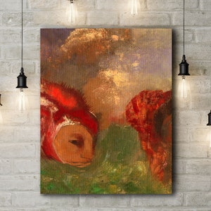 Modern Canvas Art Print of Redon: Angelika and the Dragon. Large Size (30 x 20 Inches)