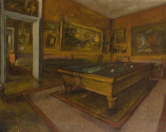 Edgar Degas: Billiard Room at Ménil-Hubert. Fine Art Print/Poster. (003740)