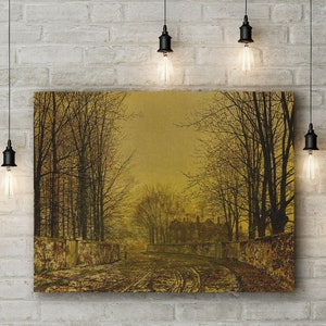 Premium Canvas Art Print van John Atkinson Grimshaw: The Queen&#39;s Highway