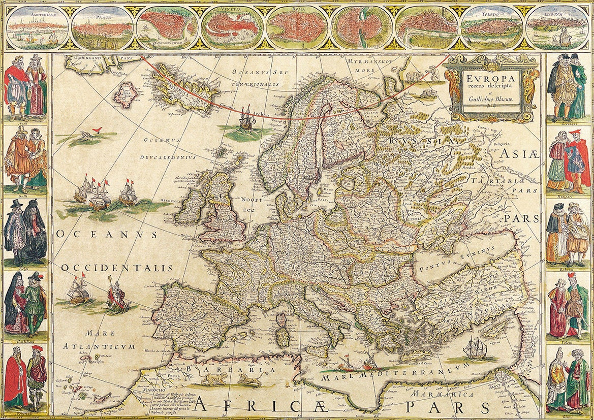 Willem Blaeu: Map of Europe. Antique/vintage 17th Century Map