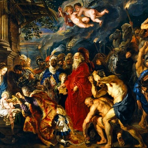 Peter Paul Rubens: de aanbidding van de Magi (La adoración de los Reyes Magos). Fine Art Print/poster
