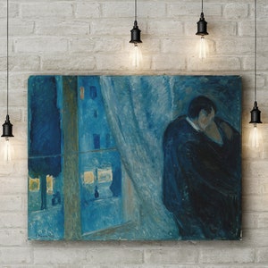 Premium Canvas Art Print of Edvard Munch: Kiss by the Window