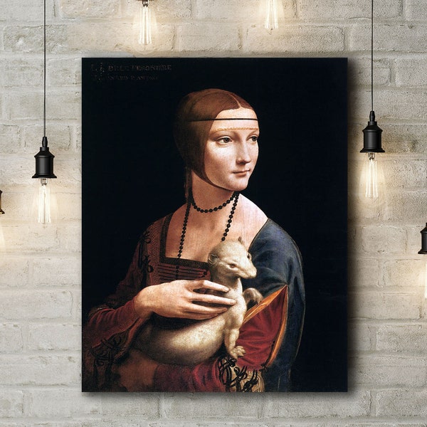 Premium Canvas Art Print of Leonardo da Vinci: Lady with an Ermine