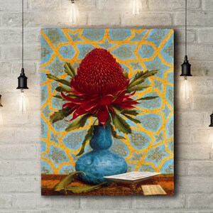 Premium Canvas Art Print of Lucien Henry: Waratah