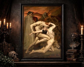 William-Adolphe Bouguereau: Dante and Virgil in Hell. Fine Art Print/Poster (00444)