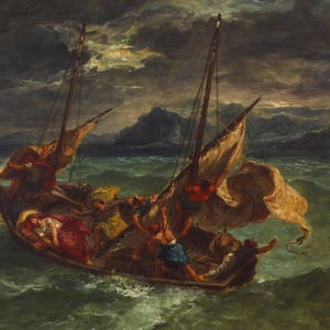 Eugène Delacroix: Christ on the Sea of Galilee. Fine Art Print/Poster. (004360)