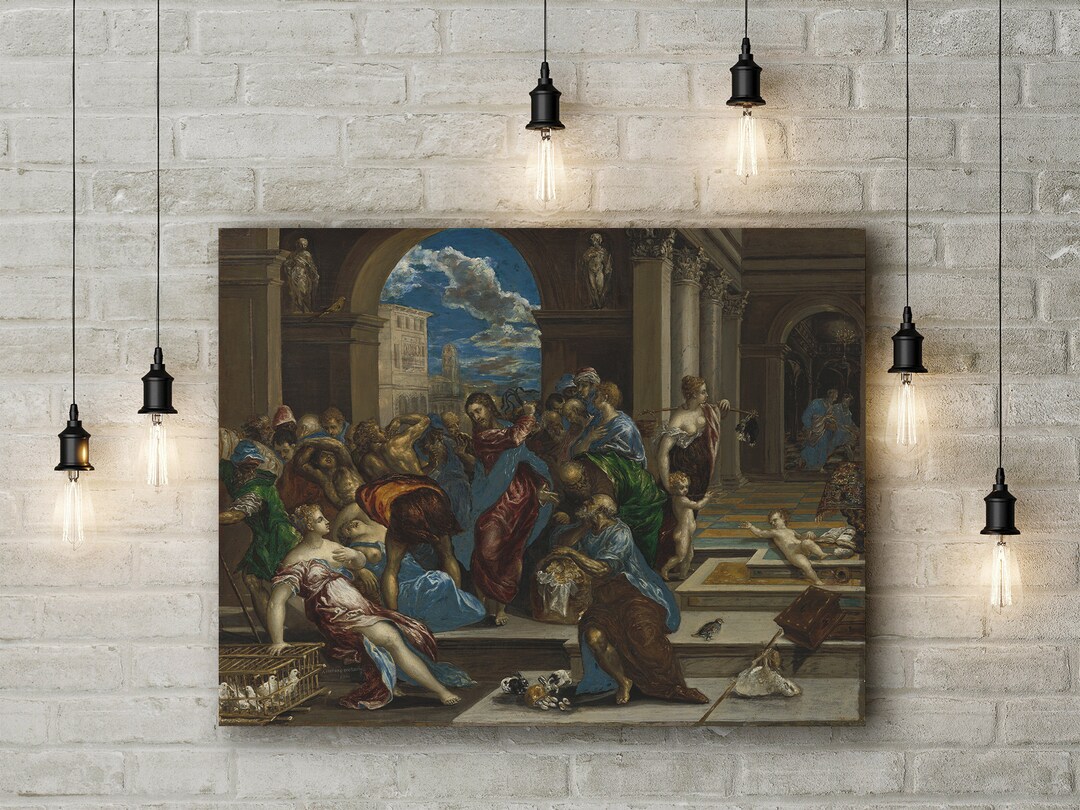 Canvas Art Print of El Greco: Christ Cleansing the Temple. Large Size ...