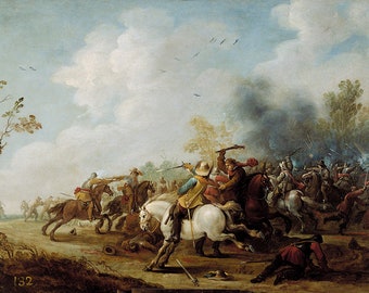 Pieter Meulener: Cavalry Skirmish. Fine Art Print/Poster