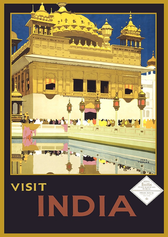 VI02 VINTAGE VISIT INDIA INDIAN TRAVEL A4 POSTER PRINT