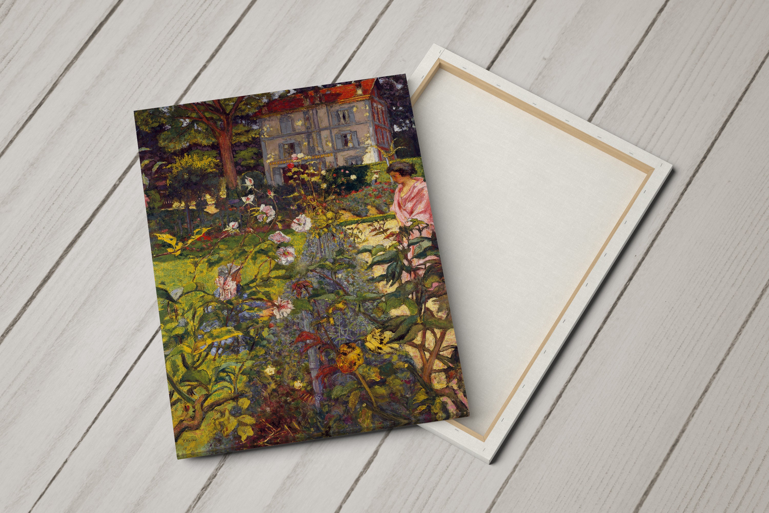 Tableau Mural Édouard Vuillard - Jardin à Vaucresson - Impression Sur Toile Avec Cadre En Bois Prêt à Accrocher