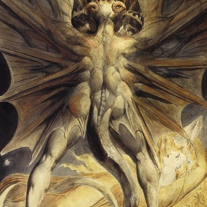 William Blake: The Great Red Dragon and the Woman Clothed with the Sun. Fine Art Print/Poster (001396)