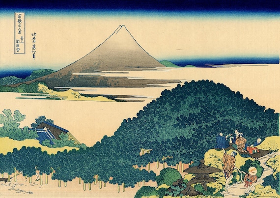 丸山甲子夫（作）宝劍岳F8日本画 山景色 約60cm x 54 cm Katsushika Hokusai: the Circular Pine Trees of Aoyama. Thirty-six