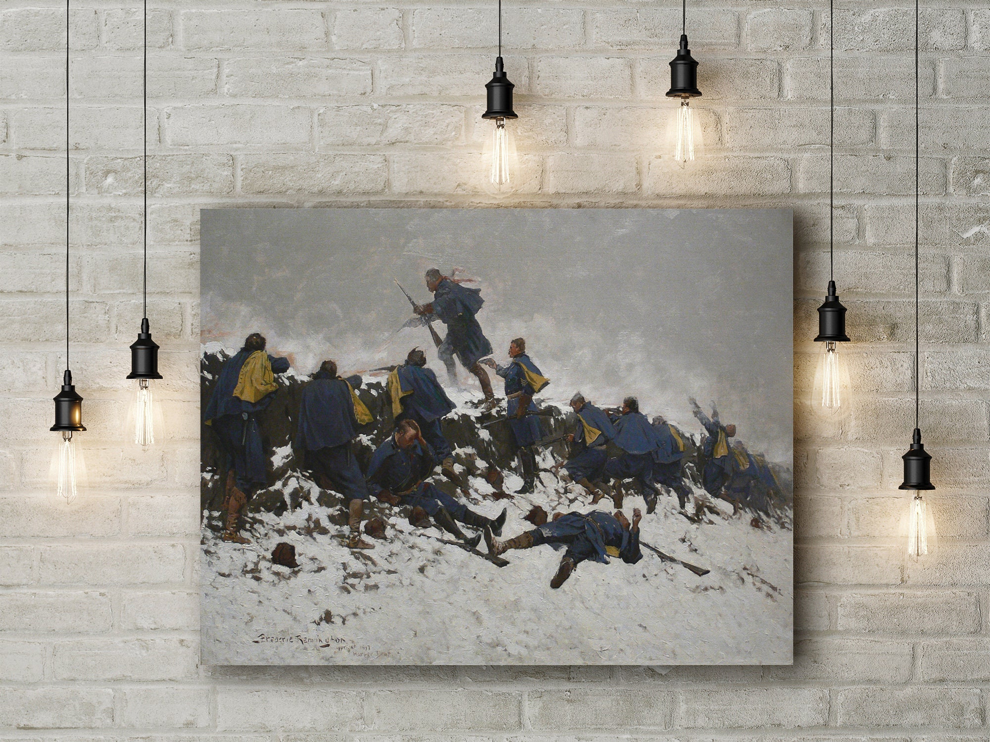 Leinwand kunstdruck von Frederic Remington Through the Smoke Etsy