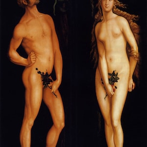 Hans Baldung Grien: Adão e Eva. Impressão / pôster de belas artes.