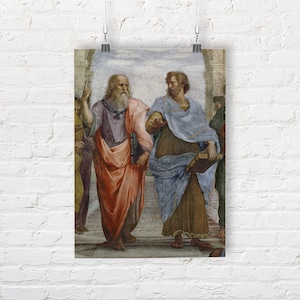Raphael: Aristotle and Plato (Detail of School of Athens). Fine Art Print/Poster. (003619)