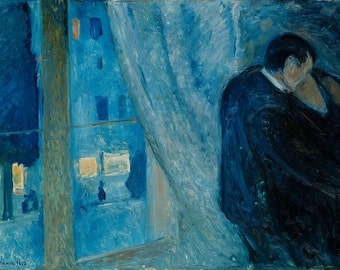 Edvard Munch : Baiser par la fenêtre. Fine Art Print/Poster (00880)