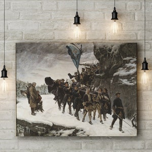 Canvas Art Print of Gustaf Cederström: Bringing Home the Body of King Karl XII of Sweden