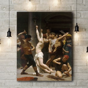 Premium Canvas Art Print Williama Bouguereau: Biczowanie naszego Pana Jezusa Chrystusa