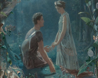 John Simmons: Hermia and Lysander, A Midsummer Night's Dream. Fine Art Print/Poster (0092)