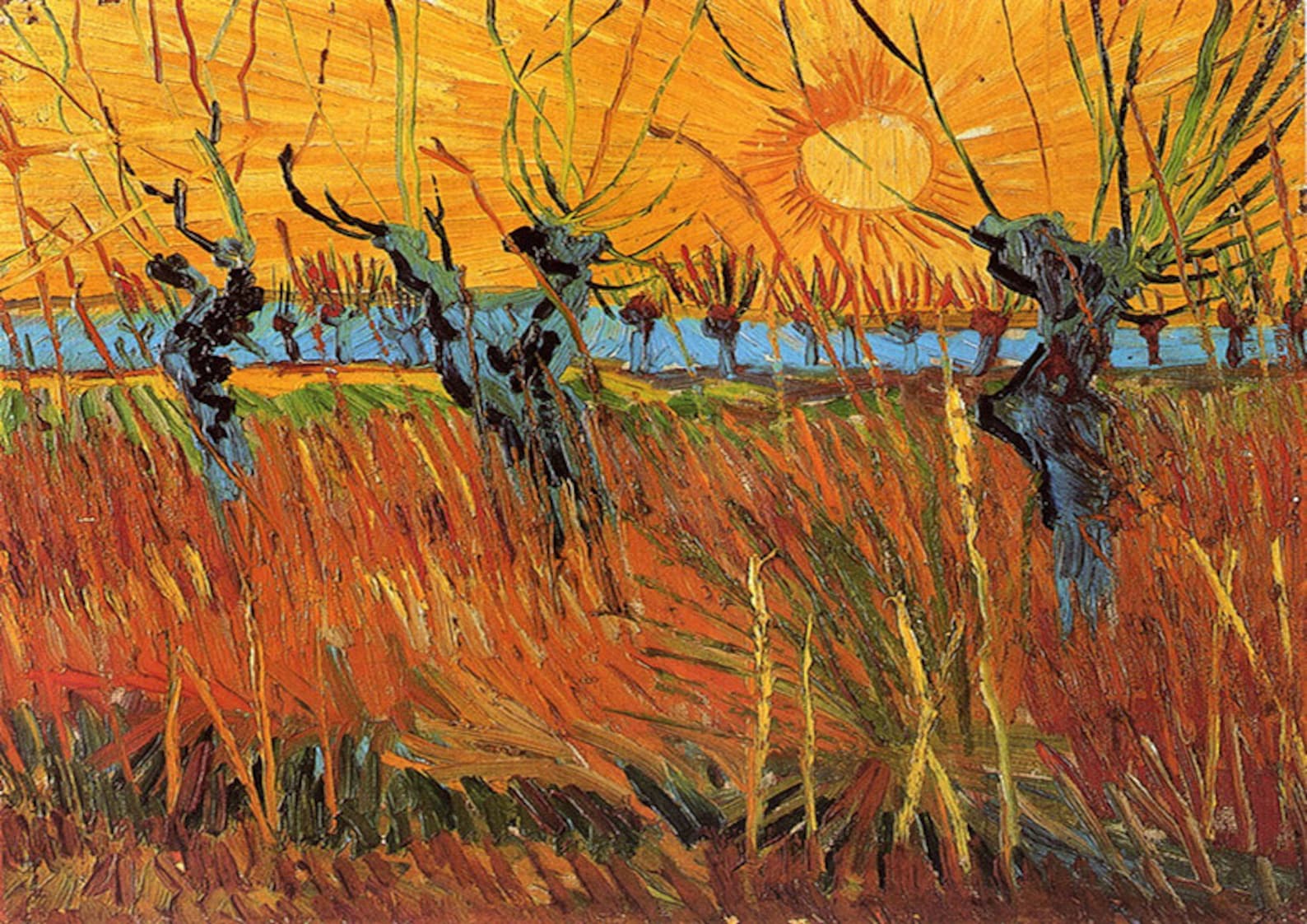 Vincent Van Gogh Willows at Sunset. Fine Art Print/Poster. Etsy